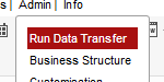 Menu run data transfers