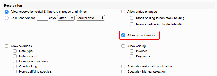 Cross invoicing enabled